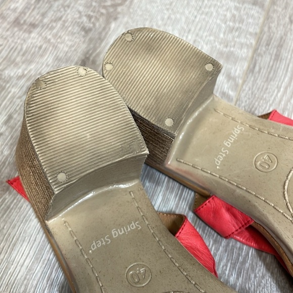 Spring Step Madeleine Red Leather Heeled Dress Sandals EU 40 (US 9) - Picture 13 of 16
